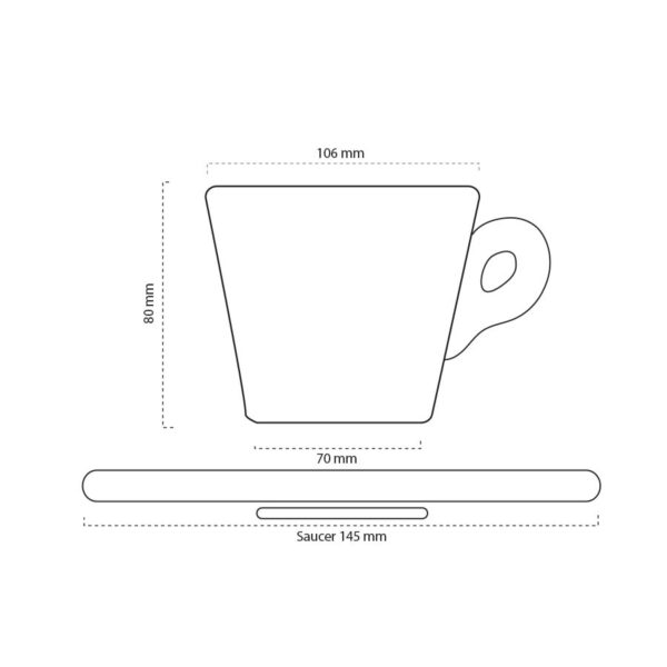 Tazza latte in porcellana Mod. Panama - immagine 2